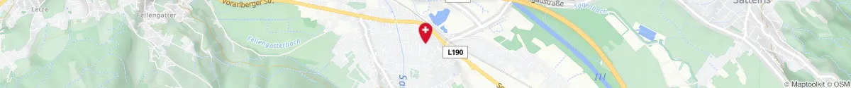 Kartendarstellung des Standorts für Walgau-Apotheke in 6820 Frastanz